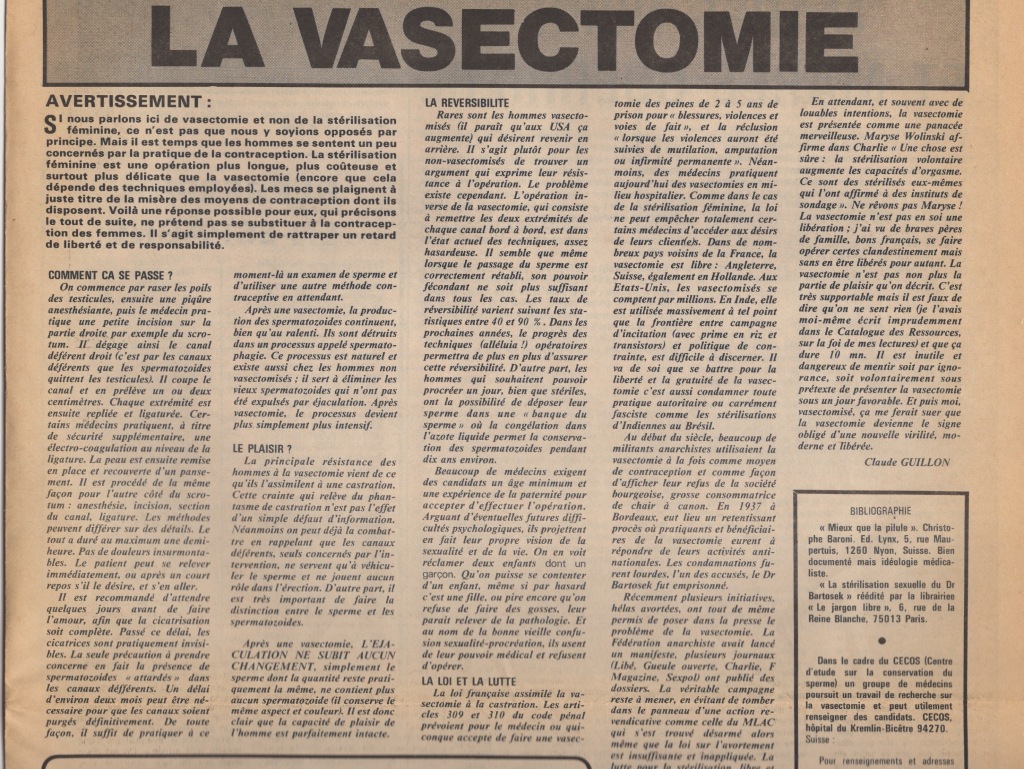 “Opération vasectomie. Histoire intime et politique d'une ...
